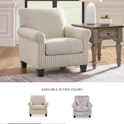 Classic Striped Upholstered Accent Chair