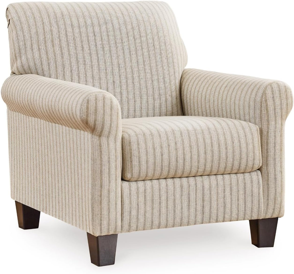 Classic Striped Upholstered Accent Chair