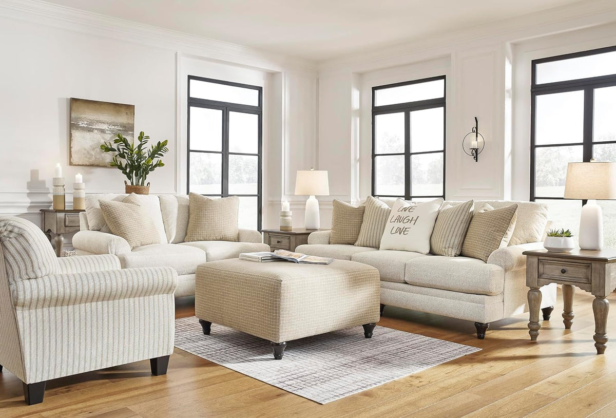 Classic Striped Upholstered Accent Chair