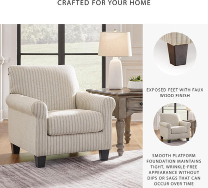 Classic Striped Upholstered Accent Chair
