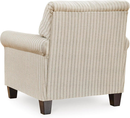 Classic Striped Upholstered Accent Chair