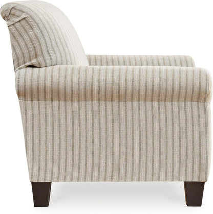 Classic Striped Upholstered Accent Chair