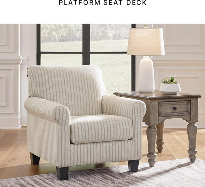 Classic Striped Upholstered Accent Chair