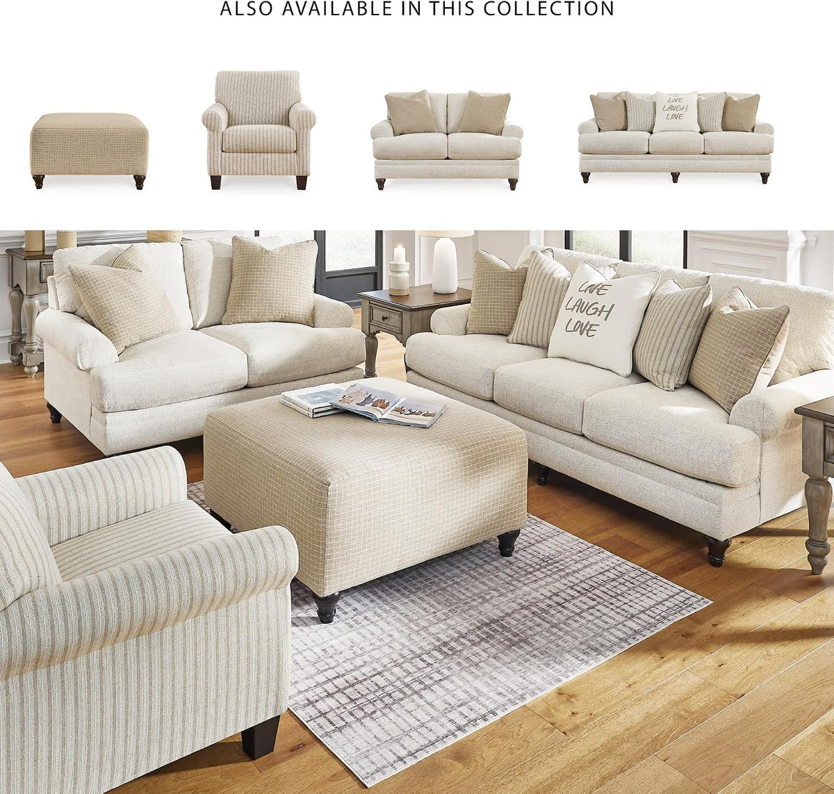 Classic Striped Upholstered Accent Chair